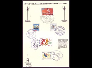 Bund 1354 Sonderblatt Briefmarkenmesse Essen 1988 Olympisches Jahr