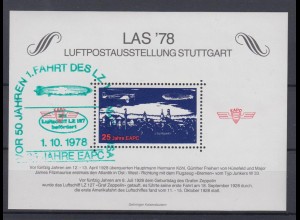 Vignette Luftpostausstellung Stuttgart LAS 1978 25 Jahre EAPC gestempelt