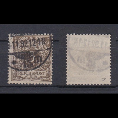 Deutsches Reich 45b Wertziffer Krone Perlenoval 3 Pf gestempelt Farbgeprüft /1