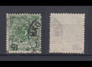 Deutsches Reich 46b Wertziffer Krone im Perlenoval 5 Pf gestempelt Farbgeprüft