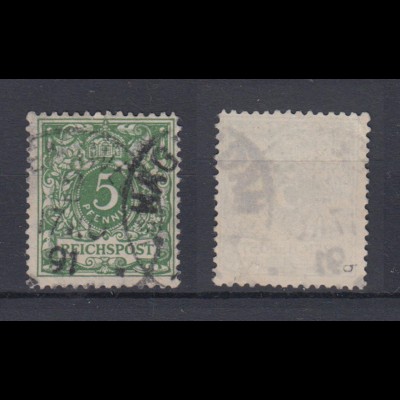 Deutsches Reich 46b Wertziffer Krone im Perlenoval 5 Pf gestempelt Farbgeprüft