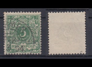 Deutsches Reich 46c Wertziffer Krone im Perlenoval 5 Pf gestempelt Farbgeprüft/4