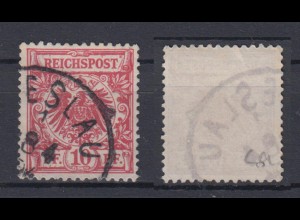 Deutsches Reich 47c Wertziffer Krone Perlenoval 10 Pf gestempelt Farbgeprüft /1