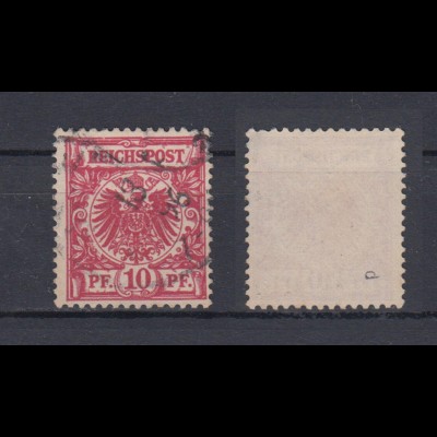 Deutsches Reich 47d Wertziffer Krone Perlenoval 10 Pf gestempelt Farbgeprüft /3
