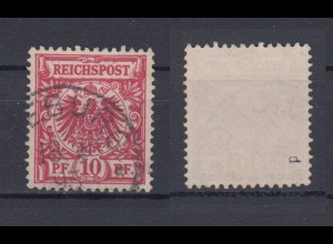 Deutsches Reich 47d Wertziffer Krone Perlenoval 10 Pf gestempelt Farbgeprüft /4