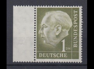 Bund 194 mit Seitenrand Bundespräsident Theodor Heuss 1 DM postfrisch