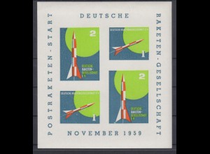 Vignette Postraketen Start Deutsche Raketen Gesellschaft November 1959