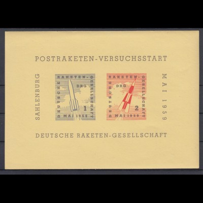 Vignette Sahlenburg Postraketen Versuchsstart Dt. Raketen Gesellschaft Mai 1959