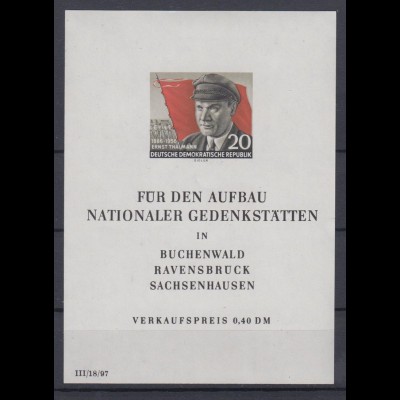 DDR Block 14 70. Geburtstag von Ernst Thälmann 20 Pf postfrisch