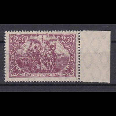Deutsches Reich 115 f mit Seitenrand rechts Genius mit Fackel 2,50 M postfrisch