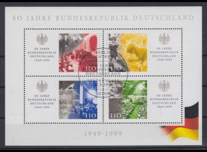 Bund Block 49 50 Jahre Bundesrepublik Deutschland 4x 110 Pf ESST Berlin