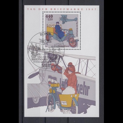 Bund Block 41 Tag der Briefmarke 440+ 220 Pf ESST Bonn 17.09.1997