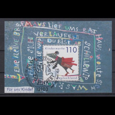 Bund Block 51 Für uns Kinder 110 Pf ESST Berlin 12.08.1999