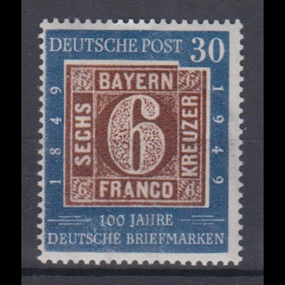 Bund 115 V 100 Jahre deutsche Briefmarken 30 Pf ** Plf V Kurzbefund A. Schlegel