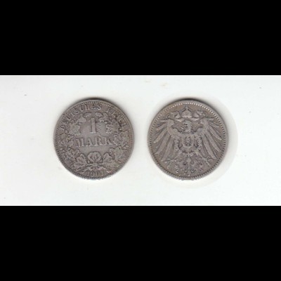 Silbermünze Kaiserreich 1 Mark 1901 A Jäger Nr. 17 /35