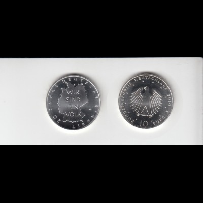 Silbermünze 10 Euro 2010 20 Jahre Deutsche Einheit stempelglanz