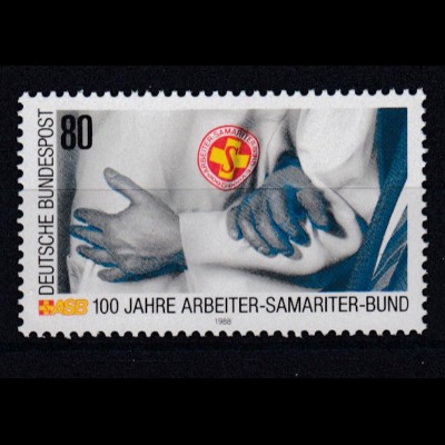 Bund 1394 I mit Plattenfehler 100 Jahre Arbeiter Samatiter Bund 80 Pf postfrisch