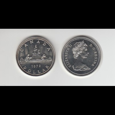 Silbermünze Kanada 1 Dollar 1972 Kanu 