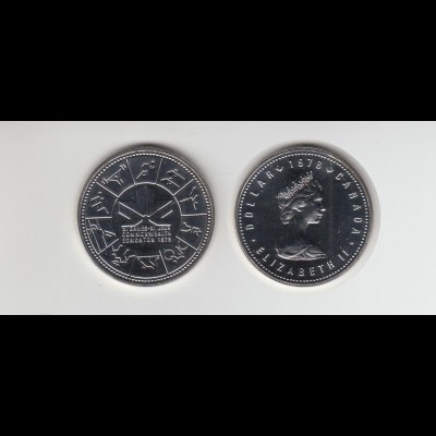 Silbermünze Kanada 1 Dollar 1978 Commonwealth Spiele Stempelglanz
