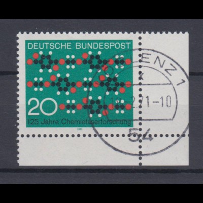 Bund 664 Eckrand rechts unten 125 Jahre Chemiefaserforschung 20 Pf ESST Koblenz