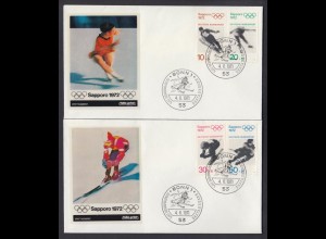 Bund 2 FDC`s mit 680-683 Olympische Spiele Sapporo 1972 mit ESST Bonn 4.6.1971