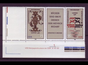 DDR 2697-2698 Druckvermerk WZd 529 IBA Leipzig 15 Pf + 35 Pf postfrisch