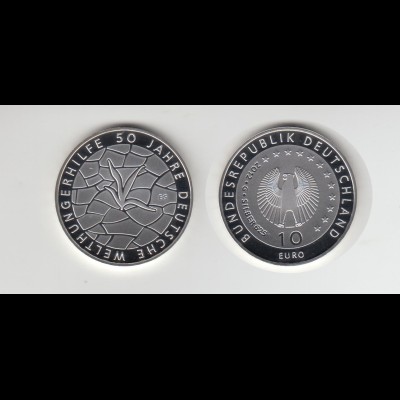 Silbermünze 10 Euro spiegelglanz 2012 50 Jahre Deutsche Welthungerhilfe 