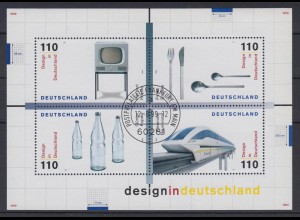 Bund Block 50 Design in Deutschland 4x 110 Pf ESST Frankfurt