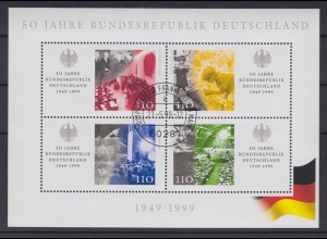 Bund Block 49 50 Jahre Bundesrepublik Deutschland 4x 110 Pf ESST Frankfurt