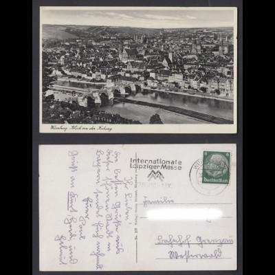 Ansichtskarte Würzburg Blick von der Festung 