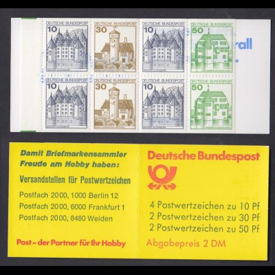 Bund Markenheftchen 22 II ad K2 Letterset Burgen + Schlösser 1980 postfrisch 