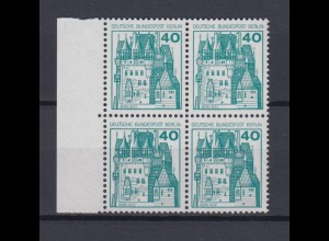Berlin 535 4er Block mit Seitenrand Burgen+Schlösser 40 Pf postfrsich