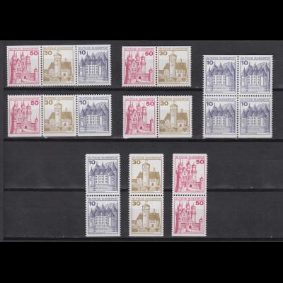 Bund 8 Zusammendrucke W57-W62 aus H.BL. 26 Burgen + Schlösser postfrisch