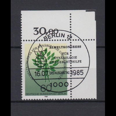 Berlin 742 Eckrand rechts oben FIGO Emblem 60 Pf ESST Berlin