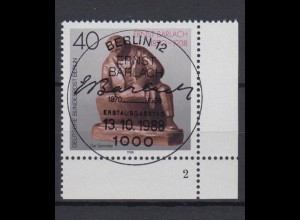 Berlin 823 Eckrand rechts unten mit FN 2 Ernst Barlach 40 Pf ESST Berlin