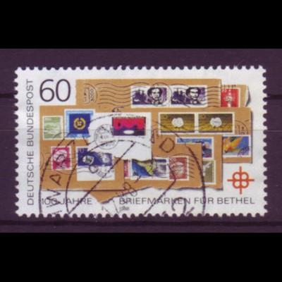 Bund 1395 IV mit Plattenfehler Briefmarken für Bethel 60 Pf gestempelt /3