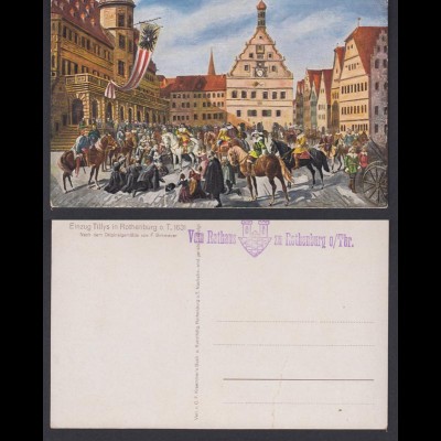 Ansichtskarte Einzug Tillys in Rothenburg ob der Tauber 1631