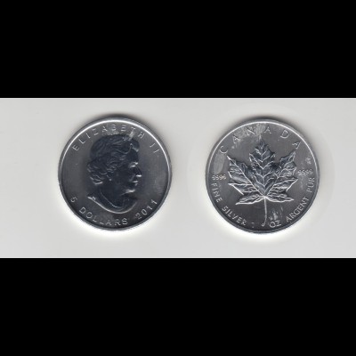 Silbermünze 1 OZ Kanada 5 Dollar 2011 Maple Leaf