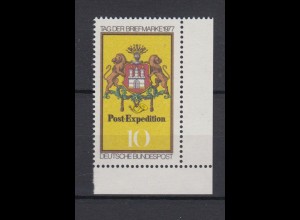 Bund 948 Eckrand rechts unten Tag der Briefmarke 10 Pf postfrisch