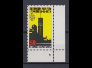 Bund 963 Eckrand rechts unten mit FN 2 Deutsches Museum München 50 Pf postfrisch