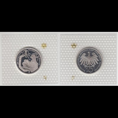 Silbermünze 10 DM 1998 Hildegard von Bingen Prägeanstalt J polierte Platte (25)