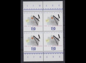 Bund 2148 mit Oberrand 4er Block Für die Briefmarke 110 Pf postfrisch