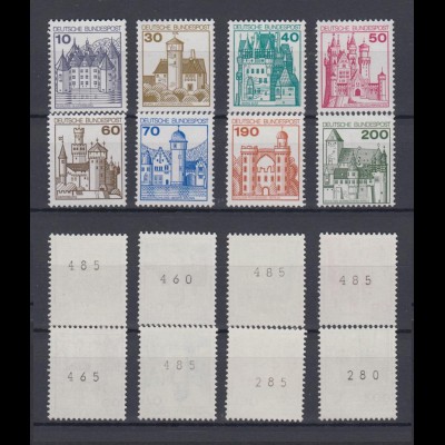 Bund 913-920 RM mit Nummer Burgen+Schlösser 8 Werte postfrisch