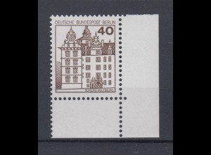 Berlin 614 Eckrand rechts unten Burgen + Schlösser 40 Pf postfrisch
