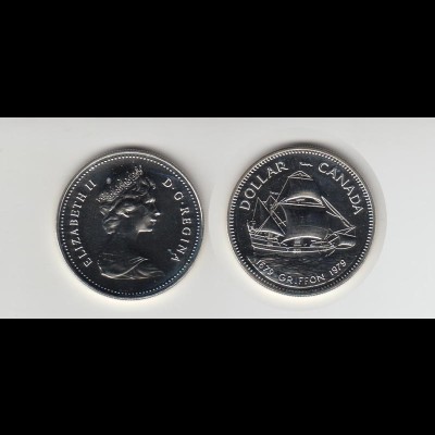 Silbermünze Kanada 1 Dollar 1979 Schiff Griffon stempelglanz