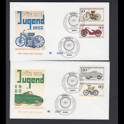 Bund 4 FDC`s mit 1168-1171 Jugend Historische Motorräder mit ESST 12.4.1983