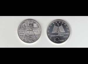 Silbermünze 10 Euro stempelglanz 2003 Ruhrgebiet 