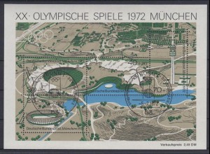 Bund Block 7 Olympische Sommerspiele München Ersttagsstempel Bonn