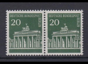Berlin 287 waagerechtes Paar Brandenburger Tor 20 Pf postfrisch