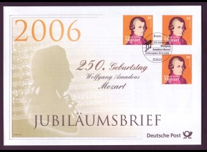 Bund Jubiläumsbrief 2006 Mi.Nr. 2512 ESST 250. Geburtstag Wolfgang A. Mozart